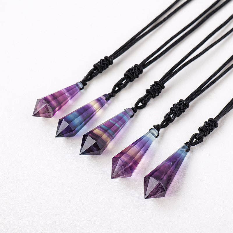 Rainbow Fluorite Necklace Pendulum - Embrace Clarity & Creativity