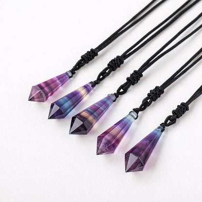 Rainbow Fluorite Necklace Pendulum - Embrace Clarity & Creativity