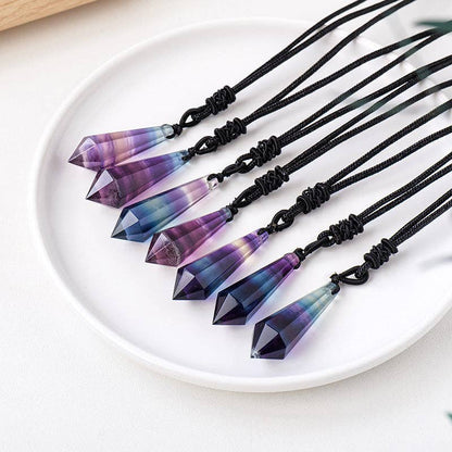 Rainbow Fluorite Necklace Pendulum - Embrace Clarity & Creativity