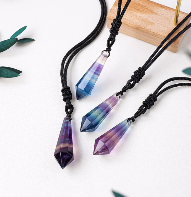 Rainbow Fluorite Necklace Pendulum - Embrace Clarity & Creativity