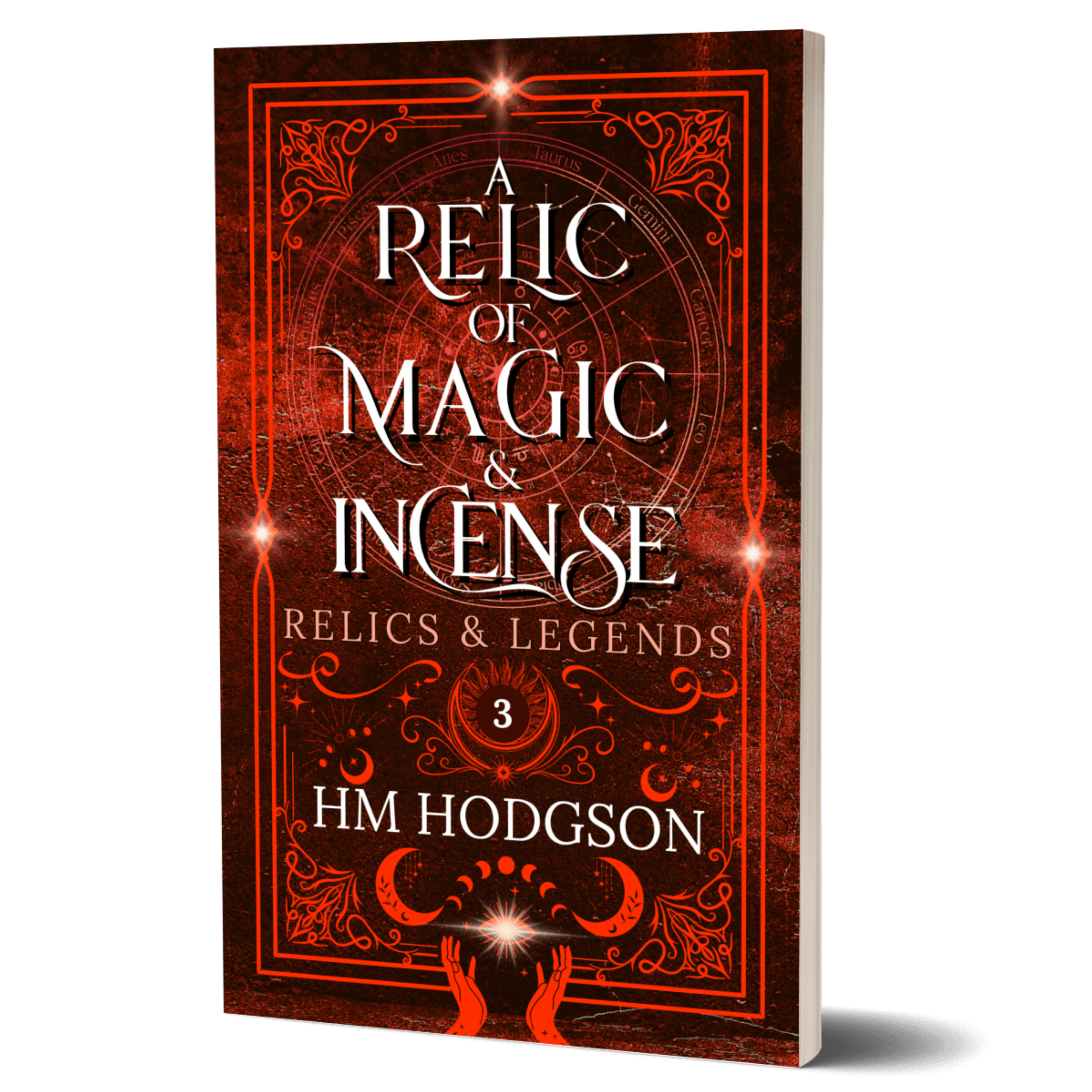 Paperback book cover of 'A Relic of Magic & Incense' by HM Hodgson with decorative red and black design.