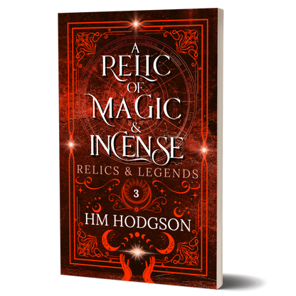 Paperback book cover of 'A Relic of Magic & Incense' by HM Hodgson with decorative red and black design.